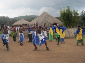 Rwanda nationals perform the Iby'wacu cultural dance for visitors on 4 Days Uganda Rwanda Double Gorilla Trekking Safari