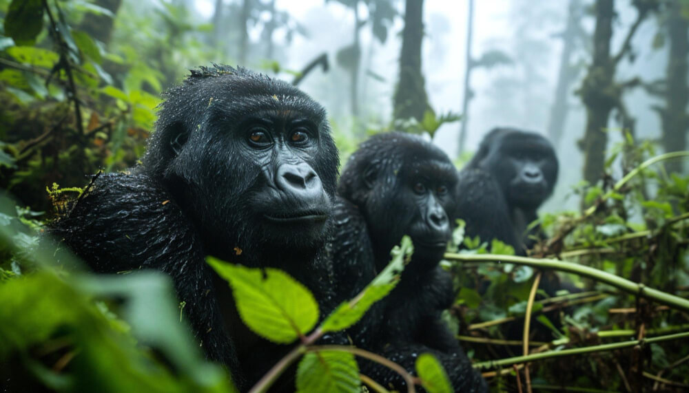 A panoramic view of Bwindi Impenetrable Forest showcasing its dense foliage and diverse wildlife.