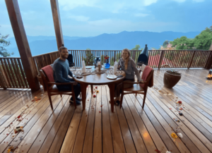 a  couple enjoy their honey moon while at Bwindi Forest national park, Uganda